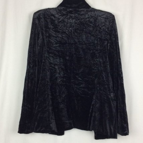 Crushed Velvet Blazer Ro & De Black Winter Whimsigoth Dark Academia Party Small - Picture 2 of 7